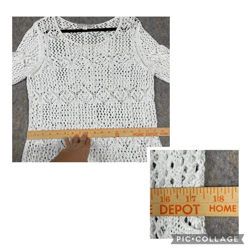 Coldwater Creek Open Knit Feminine Boho Casual Every Day Tunic Top - Sz L/14